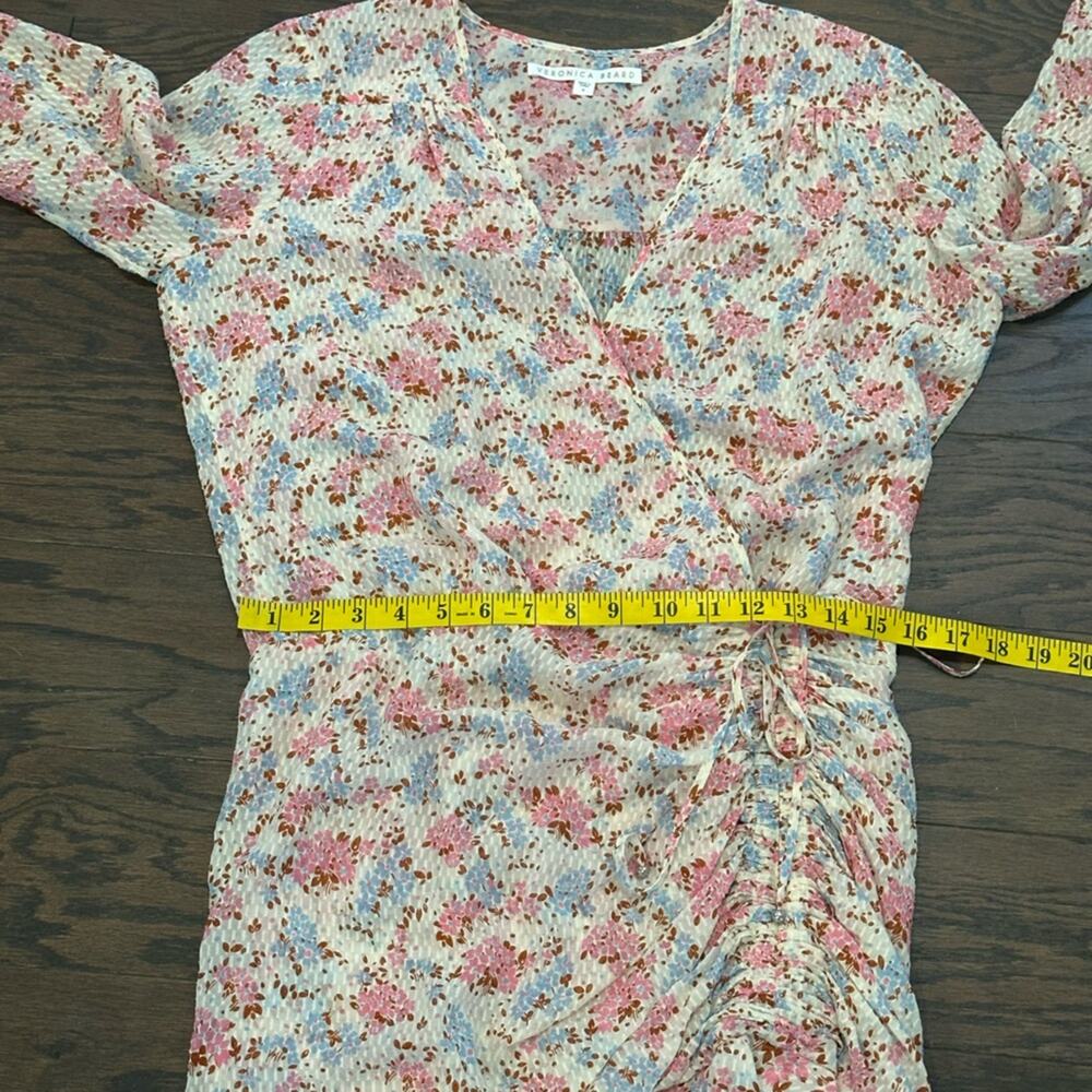 Veronica Beard Floral Silk Ruched Sean Mini Dress Size 8 - Picture 7 of 14